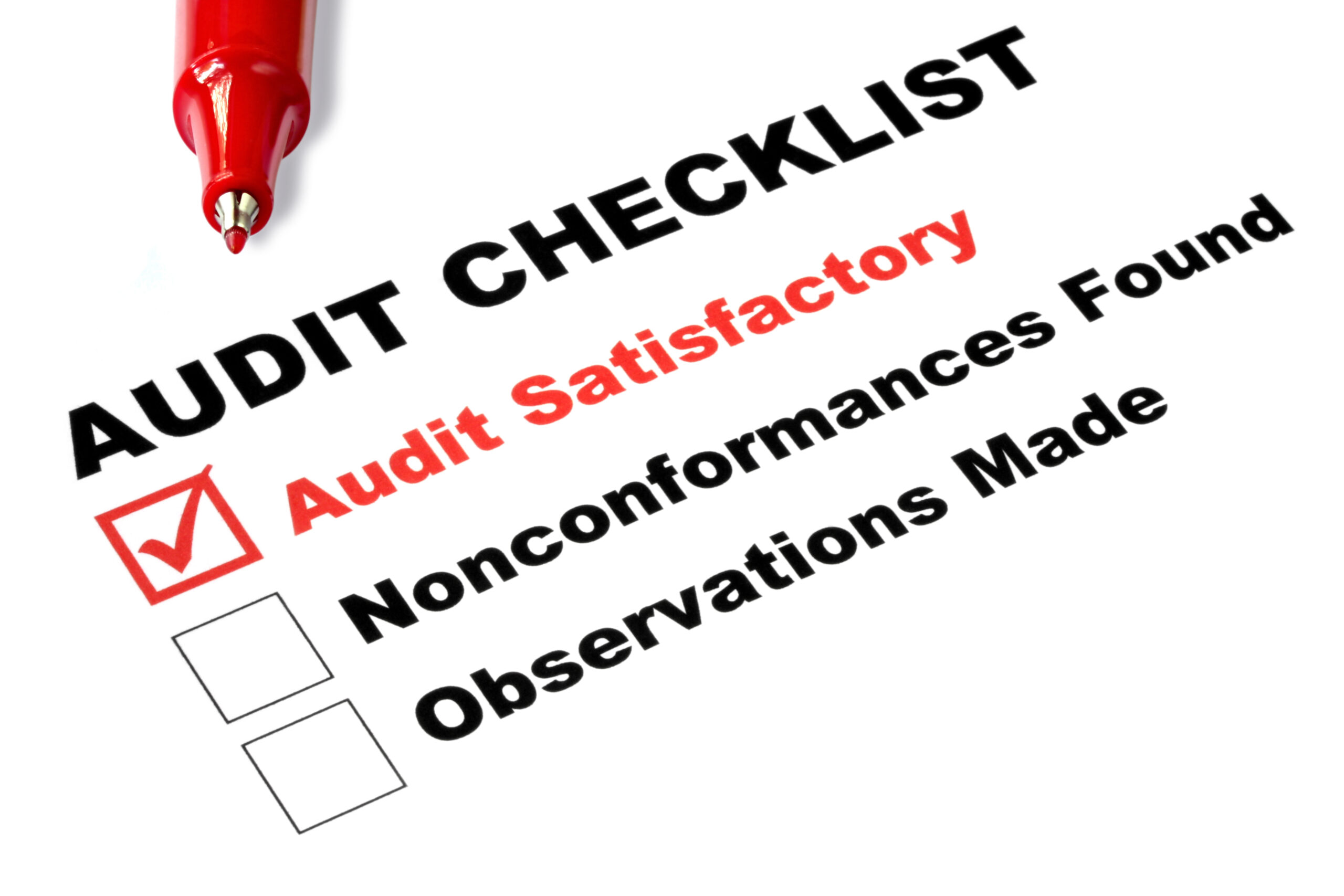 Audit,Checklist,,With,Tick,Against,”audit,Satisfactory”,